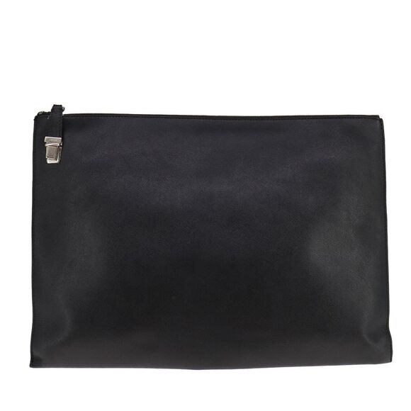 Prada Black Leather Clutch Bag (Pre-Owned) - Picture 1 of 16